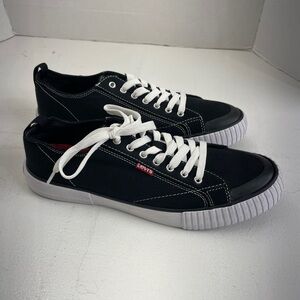Levi's Black and White Canvas Sneakers for Men